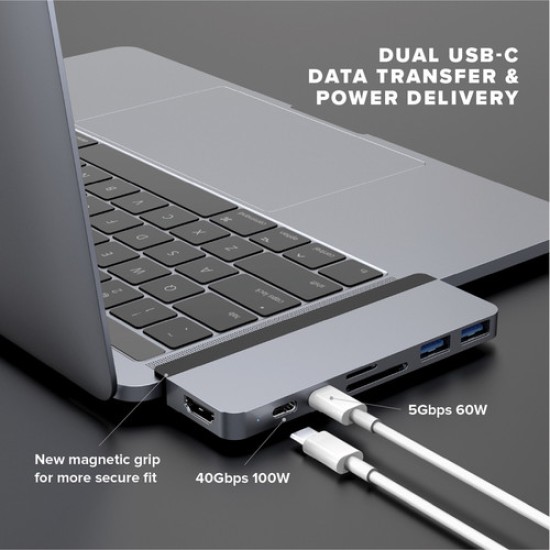 HYPER HyperDrive DUO 7-in-2 USB Type-C Hub (Space Gray)