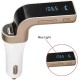 G7 Bluetooth Car Kit Handsfree FM Transmitter Radio MP3 Player USB Charger Gold