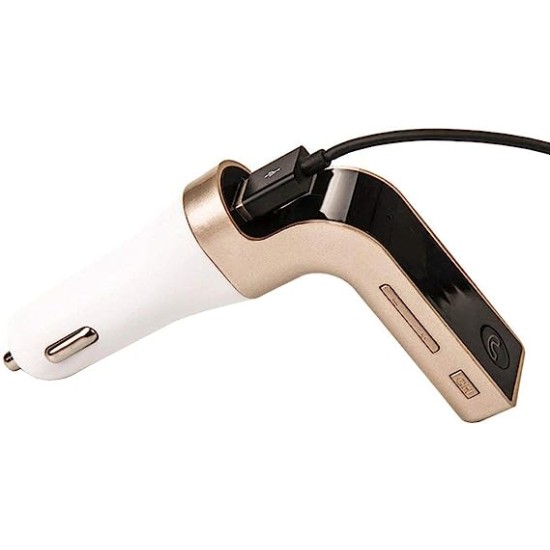 G7 Bluetooth Car Kit Handsfree FM Transmitter Radio MP3 Player USB Charger Gold