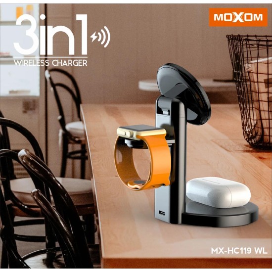 MOXOM Mx-Hc119 Wl 3-In-1 Wireless Charger 