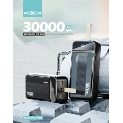 MOXOM 30000mAh LCD 22.5W PD20W Power Bank MX-PB60