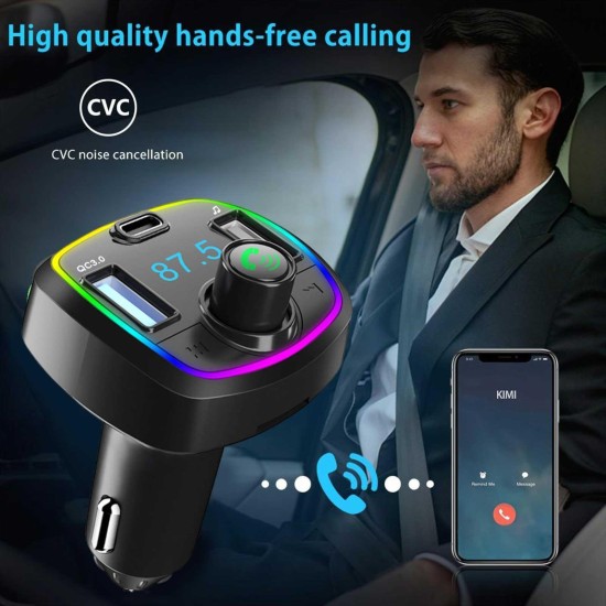 3.1A Fast Charging Dual USB Charger BT Handsfree Car Kit FM Transmitter Car Mp3 Player