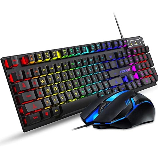 FOREV FV-Q3055 USB Backlighted Keyboard and Mouse for PC